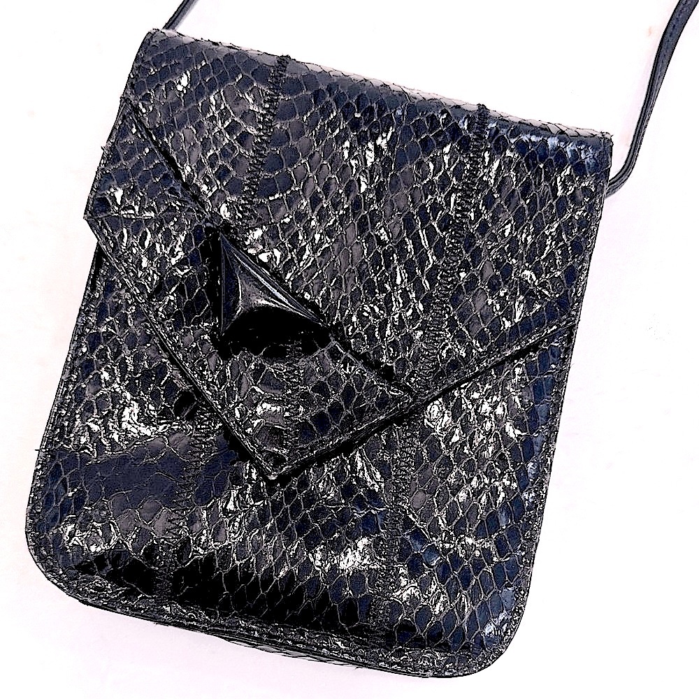 Sleek Black Patent Crossbody Phone Bag - Women